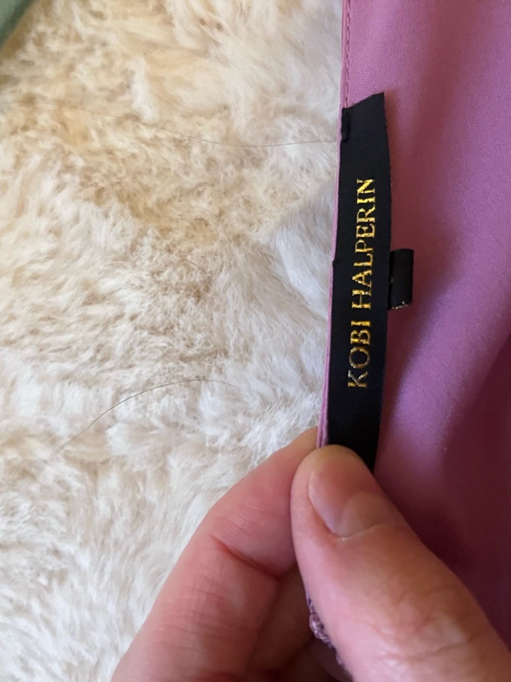 Mauve Purple V-Neck Sleeveless Satin Dress - Picture 2 of 3